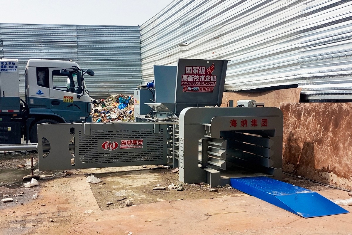 80噸無門全自動臥式打包機